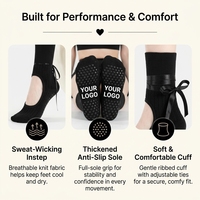 Chaussettes de yoga et de sport antidérapantes en coton tricoté pour femmes, avec grip pour Pilates, conception personnalisée OEM pour enfants, jeunes et femmes