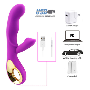 Venta caliente recargable punto G conejo vibrador varita masajeador para mujeres - Product Image 5