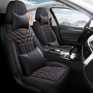 Fundas de Asiento de Coche Universales de 5 Piezas, Estilo Deportivo, de Cuero de Dos Tonos, con Almohadas, para Uso en Todas las Estaciones - Product Image 4