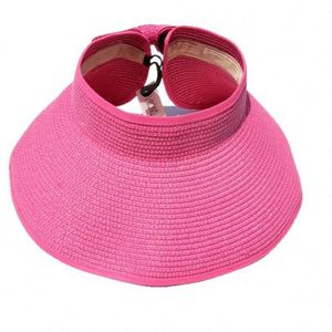 Roll up Foldable Wide Large Brim Beach <b>Hats</b> <b>for</b> Women Sun Visor Straw <b>Hat</b> Ponytail Cap With Chin Strap Travel Gifts - Product Image 4