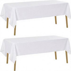 Black Solid Pattern Durable Tablecloth 60x102 Inch 6 Feet Stain/Wrinkle Resistant Washable <b>Table</b> Cover for - Product Image 2