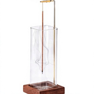 Support d'encens religieux en verre pour yoga, méditation et spa, avec insert pour graines parfumées, autocollant décoratif aromatique pour la maison, pack d'aromathérapie - Product Image 3