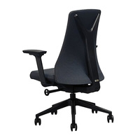 Chaise de bureau rembourrée en tissu avec hauteur réglable et verrouillage d'inclinaison, chaise de salle de conférence à dossier moyen