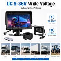Monitor LCD AHD de 7 Pulgadas, Kit de Sistema de Cámara de Reversa 1080P con Visión Nocturna IR de 18 para Auto/Camión/Furgoneta/RV/Autobús