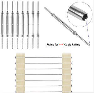 Tendeur à vis de décalage de 3/16 pouces en acier inoxydable 316, câble métallique, raccords de balustrade <span class=keywords><strong>pour</strong></span> balustrade de pont - Product Image 5