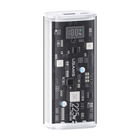 USAMS Produk Terbaru US-CD189 PD20W+QC3.0 Dual-port Layar Digital Transparan Power Bank Pengisian Cepat -- Seri BJ 9000mAh