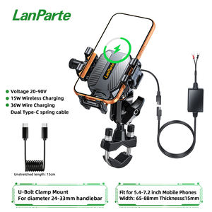 Новинка <span class=keywords><strong>2026</strong></span> года: Держатель для телефона на электровелосипед с беспроводной быстрой зарядкой 15 Вт, двунаправленной системой амортизации и гибким креплением - Product Image 1