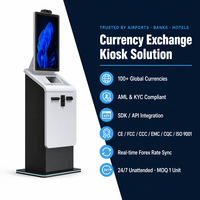 Kiosque de paiement et d'échange de devises en libre-service, recycleur de billets, lecteur de cartes, plus de 100 devises, API SDK, sécurité métallique, certifié CE FCC