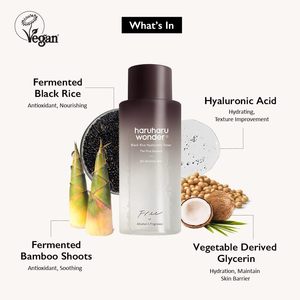 Tonique <span class=keywords><strong>Haruharu</strong></span> Wonder Black Rice Hyaluronic pour peaux sensibles, sans alcool, sans parfum, hydratation intense, soin coréen vegan - Product Image 1