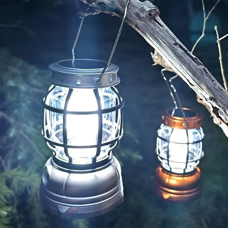 Outdoor Camping Retro Horse Lantern Travel Adventure Tent Light Solar Charging Essential Atmosphere Light