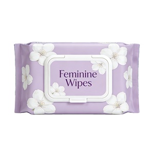 Lingettes humides féminines non tissées, lingettes hygiéniques sans rinçage pour le nettoyage des parties intimes des femmes, eau pure, stérilisation douce, soin de la peau - Product Image 1