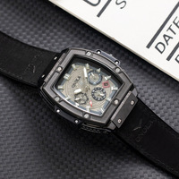 Montre automatique mécanique pour homme, boîtier tonneau, bracelet en acrylique, cadran à aiguilles lumineux, nouvelle montre explosive 2026