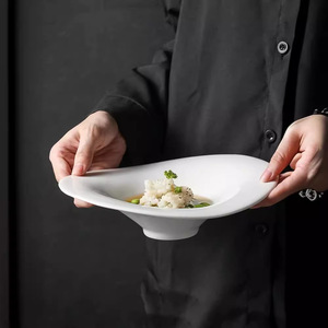 Plato Hondo de Cerámica Blanca con Borde Ancho <span class=keywords><strong>para</strong></span> Pasta, Sopa, Postre, Cena, <span class=keywords><strong>Vajilla</strong></span> Comercial <span class=keywords><strong>para</strong></span> <span class=keywords><strong>Restaurantes</strong></span>, <span class=keywords><strong>Hoteles</strong></span> <span class=keywords><strong>y</strong></span> Eventos - Product Image 4