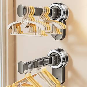 ราวแขวนผ้าติดผนังแบบไม่ต้องเจาะ  ชั้นวางของแบบแท่งเดี่ยว  ราวตากผ้า  อุปกรณ์จัดระเบียบในบ้าน  แบบเคลื่อนย้ายได้ รูปทรงสี่เหลี่ยมผืนผ้า - Product Image 4