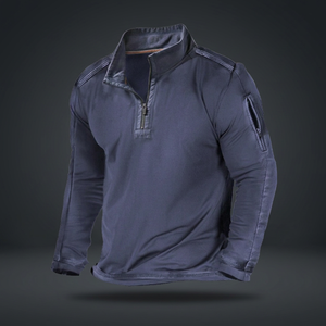 2025 Vintage Style Trendy Regular Length Winter Print <b>Pullover</b> <b>Men</b> Outdoor Hiking Gym Long Sleeve Zipper - Product Image 2