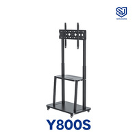 Chariot TV mobile sur roulettes réglable en hauteur de 32 à 75 pouces, capacité 50 kg, pour téléviseurs LCD LED, certifié CE, personnalisable en usine