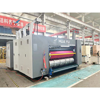 Machine de fabrication de boîtes en carton ondulé avec impression à l'encre multicolore, découpe et empilage automatiques, alimentation automatique