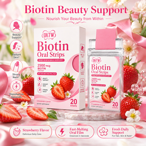 Tiras Orales de Biotina de Absorción Rápida OKTW 2500mcg Sabor Fresa para el Cabello, Piel y Uñas, 20 Tiras - Product Image 5