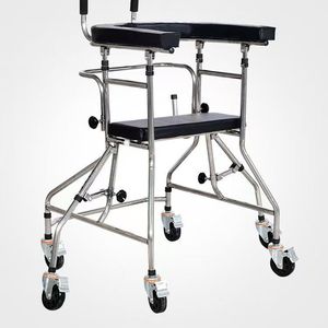 Alat Bantu Jalan 6 Roda Adjustable Stainless Steel untuk Anak dan Dewasa, Walker untuk Hemiplegia - Product Image 4