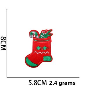 Nouvel ensemble de patchs en polyester sur le thème de Noël d'<span class=keywords><strong>Amazon</strong></span> : patchs brodés Père Noël et boule de cristal pour vêtements, thermocollants - Product Image 4