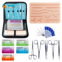 Kit d'entraînement à la suture Yulin, coussin de suture en silicone avec plaies pré-découpées, instruments en acier inoxydable, fils de suture pour l'enseignement médical