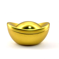 Baote en forme de boîte de monnaie en or Lingots d'or brillants pour bonbons Biscuit Snack ou emballage cadeau Matériau en fer blanc durable