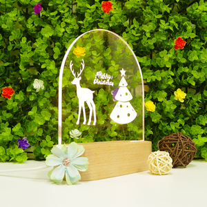 Juego <span class=keywords><strong>de</strong></span> <span class=keywords><strong>regalo</strong></span> promocional <span class=keywords><strong>de</strong></span> madera acrílica ovalada Luz <span class=keywords><strong>de</strong></span> <span class=keywords><strong>noche</strong></span> Lámparas <span class=keywords><strong>de</strong></span> luz LED <span class=keywords><strong>de</strong></span> ilusión 3D romántica - Product Image 5