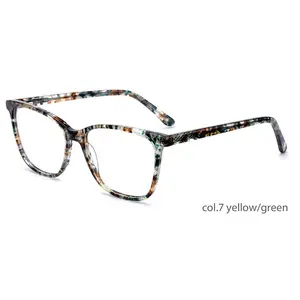 Square Acetate Optical Frame Strong Hinge Acetate Eyeglasses Custom Logo Frame Ready Stock Glasses