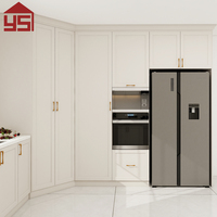 Ensemble d'armoires de cuisine haut de gamme en MDF laqué blanc pur, style campagne française, portes Shaker pour la maison