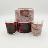 Étiquettes autocollantes personnalisées en vinyle imperméable résistant à la chaleur, impression couleur intégrale, logo OEM, pour emballages de pots de bougies parfumées
