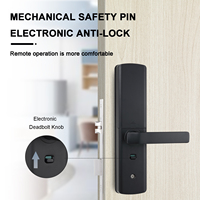 Cerradura Inteligente para Puerta con Huella Dactilar, Código, Contraseña, Tarjeta y WiFi/ Desbloqueo para Puertas de Acero - Seguridad de Grado C Tuya Smart Hotel