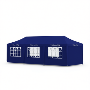 Carpa azul de 10'x30' para bodas y fiestas, de apertura rápida, de aleación de aluminio, tela Oxford, tipo extendido, para verano. - Product Image 1