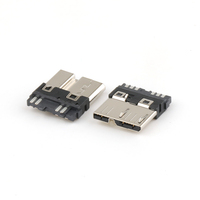Montaje a horcajadas 10Pin Micro USB 3,0 B Tipo Conector macho para soldar
