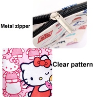 Dompet Koin Sekolah Portabel Ramah Lingkungan Dapat Digunakan Kembali Dapat Didaur Ulang Tas Resleting Kanvas yang Dapat Dicuci Dompet Anak Perempuan Tempat Pensil Motif Kartun