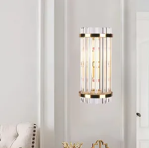 Lüks kristal altın duvar lambası yaratıcı başucu Modern duvar ışıkları kapalı koridor otel oturma odası için dekoratif