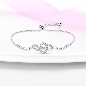 <span class=keywords><strong>Pulsera</strong></span> de Plata 925 Panjiadoras, Oro Rosa, Arcoíris Brillante, Diamante Moissanita, <span class=keywords><strong>Pulsera</strong></span> Ajustable, <span class=keywords><strong>Pulsera</strong></span> Básica de Moissanita DIY - Product Image 3