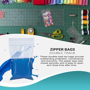 Bolsas con Cierre Hermético 8 x 10 Pulgadas, Transparentes, Resistentes, de Polietileno de 4 Mil, con Doble Cierre, para Almacenamiento de Alimentos, Uso en la Cocina, Paquete de 1000 Unidades - Product Image 5