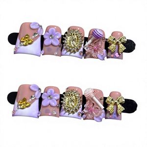 เล็บปลอมแบบกดติด 24 ชิ้น วัสดุ ABS ทรงฝรั่งเศสสั้น ขายส่ง - Product Image 3