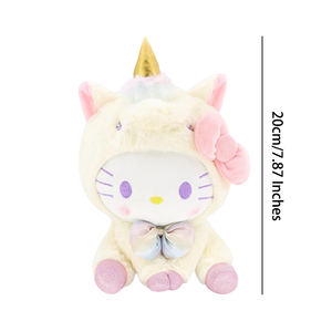 8 pollici Sanrios Hellokitty unicorno peluche, grazioso unicorno trasformato bambola Hellokitty, morbido e carino coccole animale di peluche - Product Image 6