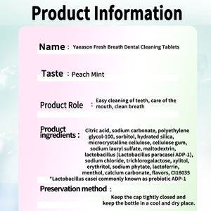 Portable Voyage Taille <span class=keywords><strong>À</strong></span> <span class=keywords><strong>Croquer</strong></span> <span class=keywords><strong>Dentifrice</strong></span> Comprimés Hôtel Invités Blanchiment Des Dents Probiotiques Solide <span class=keywords><strong>Dentifrice</strong></span> Suppléments - Product Image 6