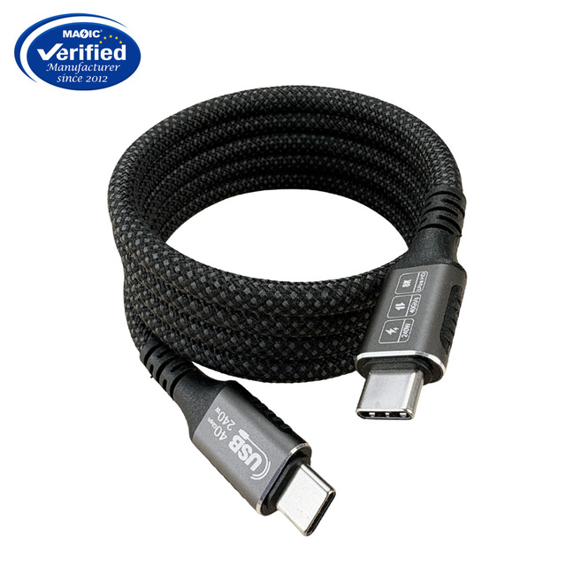 Wholesale 8K 60Hz 240W 40Gbps USB4 Thunderbolt 4 Fast Charging Nylon Jacket Braid Type C Type C Cable for MacBook EGPU Docking