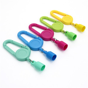 Retractable Keychain With Plastic Clip <b>Lighter</b> Holder Multi Color Oval Shape Simple Style Lightweight Portable Accessory - Product Image 6