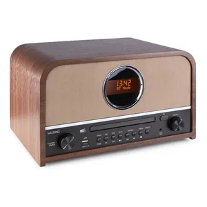 Nuova Radio in legno DAB FM Clock portatile Bluetooth CD USB SD Player Radio