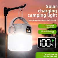 Lampe de camping LED solaire rechargeable, étanche, longue durée, lampe d'urgence portable, éclairage extérieur pour marché et maison