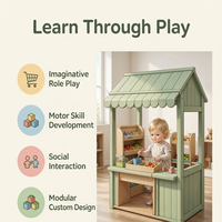Équipement de terrain de jeu intérieur en bois personnalisé pour usage commercial avec mur d'escalade, toboggan en spirale et maisonnette pour enfants, idéal pour les cafés ludiques