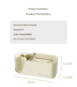 Grande Capacité Multifonctionnelle Cosmétique Papeterie Boîte à Mouchoirs <span class=keywords><strong>Rotatif</strong></span> <span class=keywords><strong>Maquillage</strong></span> Brosse Stockage Seau Couvercle Porte-Crayon-Plastique - Product Image 4