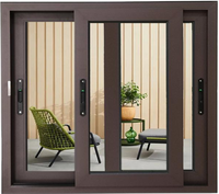 Ventanas corredizas horizontales de doble acristalamiento de aleación de aluminio de acero inoxidable Diseño de rotura térmica para un mejor exterior de pantalla magnética