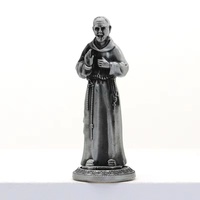 Statue religieuse occidentale de 9,5 cm, décoration de table en métal, artisanat, figurine debout de petite taille