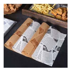 Papier ciré en gros pour hamburgers, emballage alimentaire blanc avec touches dorées, papier sulfurisé pour charcuterie, papier de cuisson enduit de cire - Product Image 4