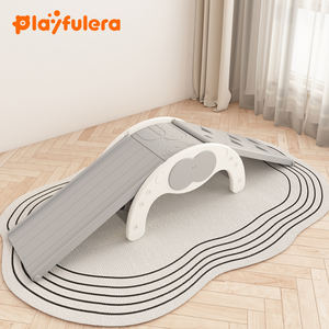 Ensemble <span class=keywords><strong>d</strong></span>'<span class=keywords><strong>escalade</strong></span> et de glisse pour bébé en HDPE avec deux toboggans et une barre <span class=keywords><strong>d</strong></span>'équilibre - Aire de jeux de dessin animé pour tout-petits, entraînement de la coordination œil-main - Product Image 1